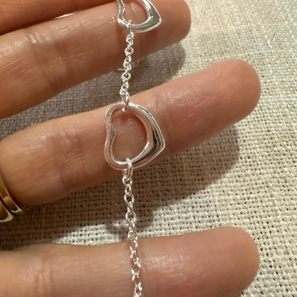 Sterling Silver Plated Heart Bracelet 8” - Picture 4 of 7